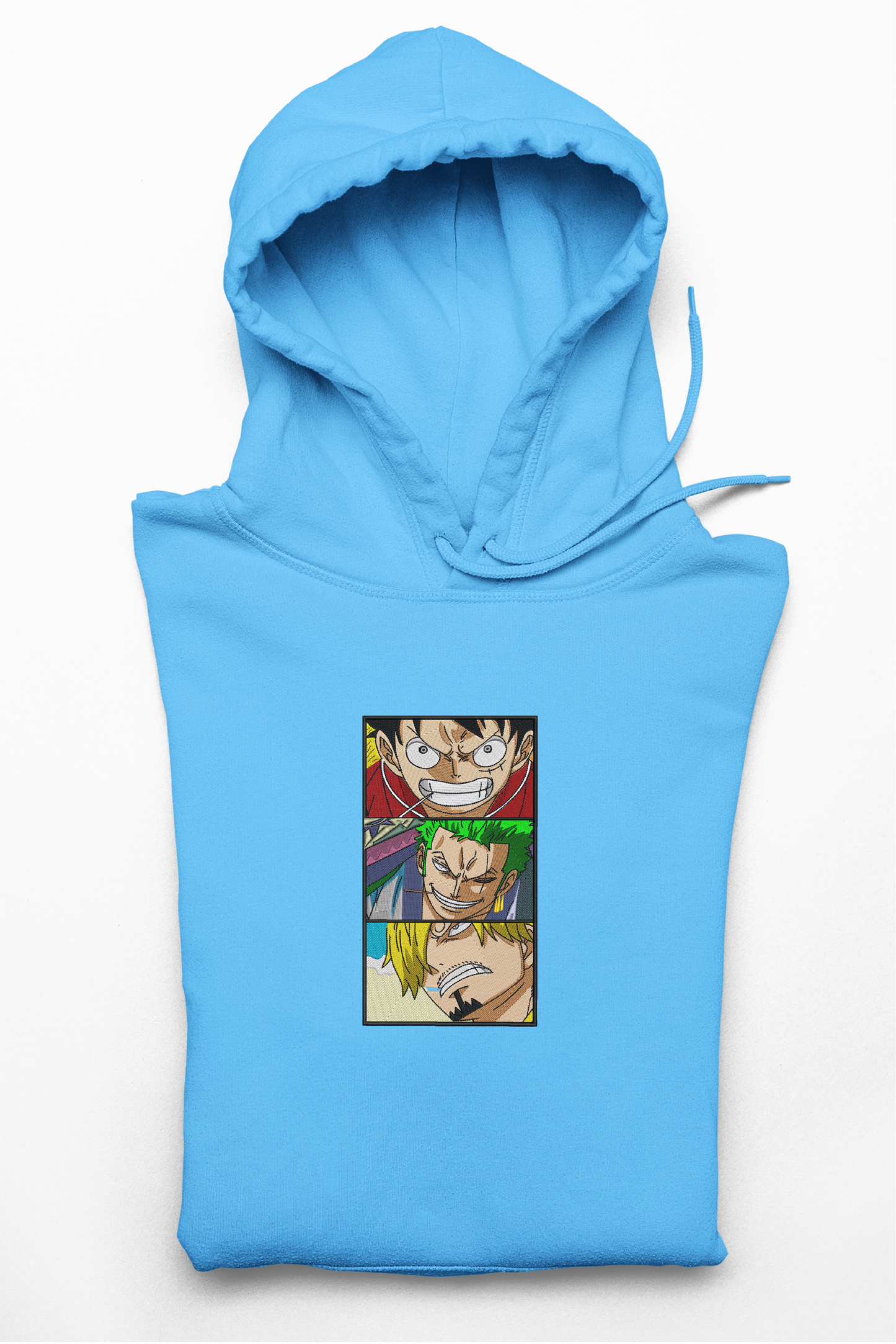 Hanorac anime brodat cu Luffy Sanji Zoro din One Piece