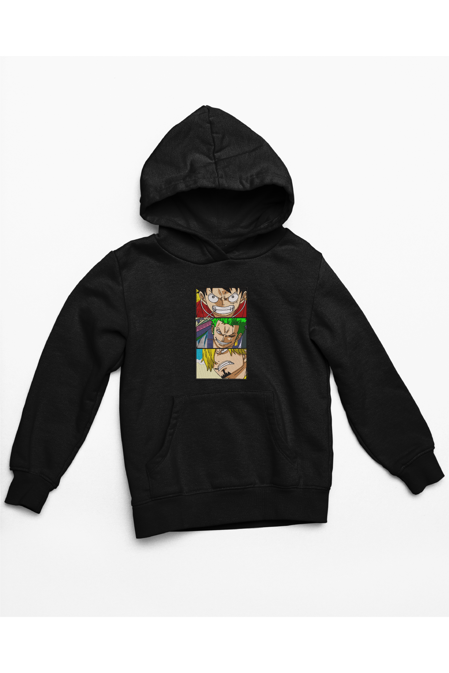 Hanorac anime brodat cu Luffy Sanji Zoro din One Piece