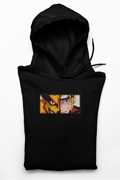 Hanorac anime brodat cu Naruto & Kurama din Naruto Shippuden