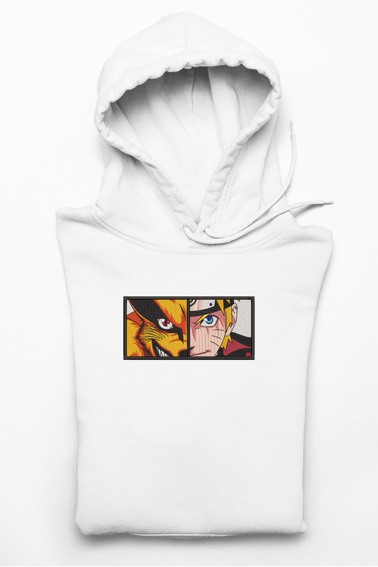 Hanorac anime brodat cu Naruto & Kurama din Naruto Shippuden