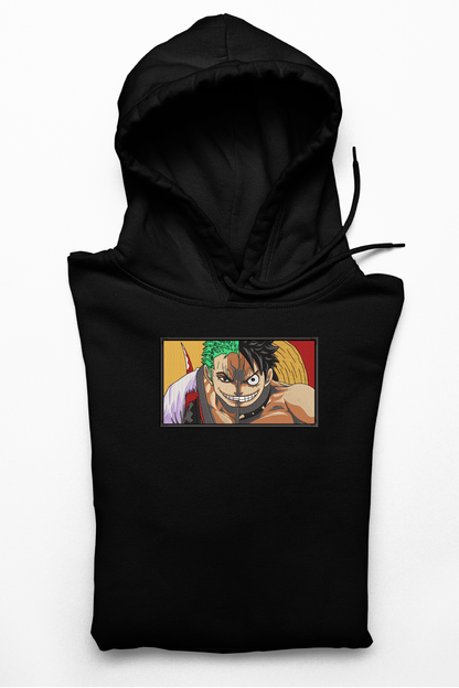 Hanorac anime brodat cu Luffy & Zoro din One Piece