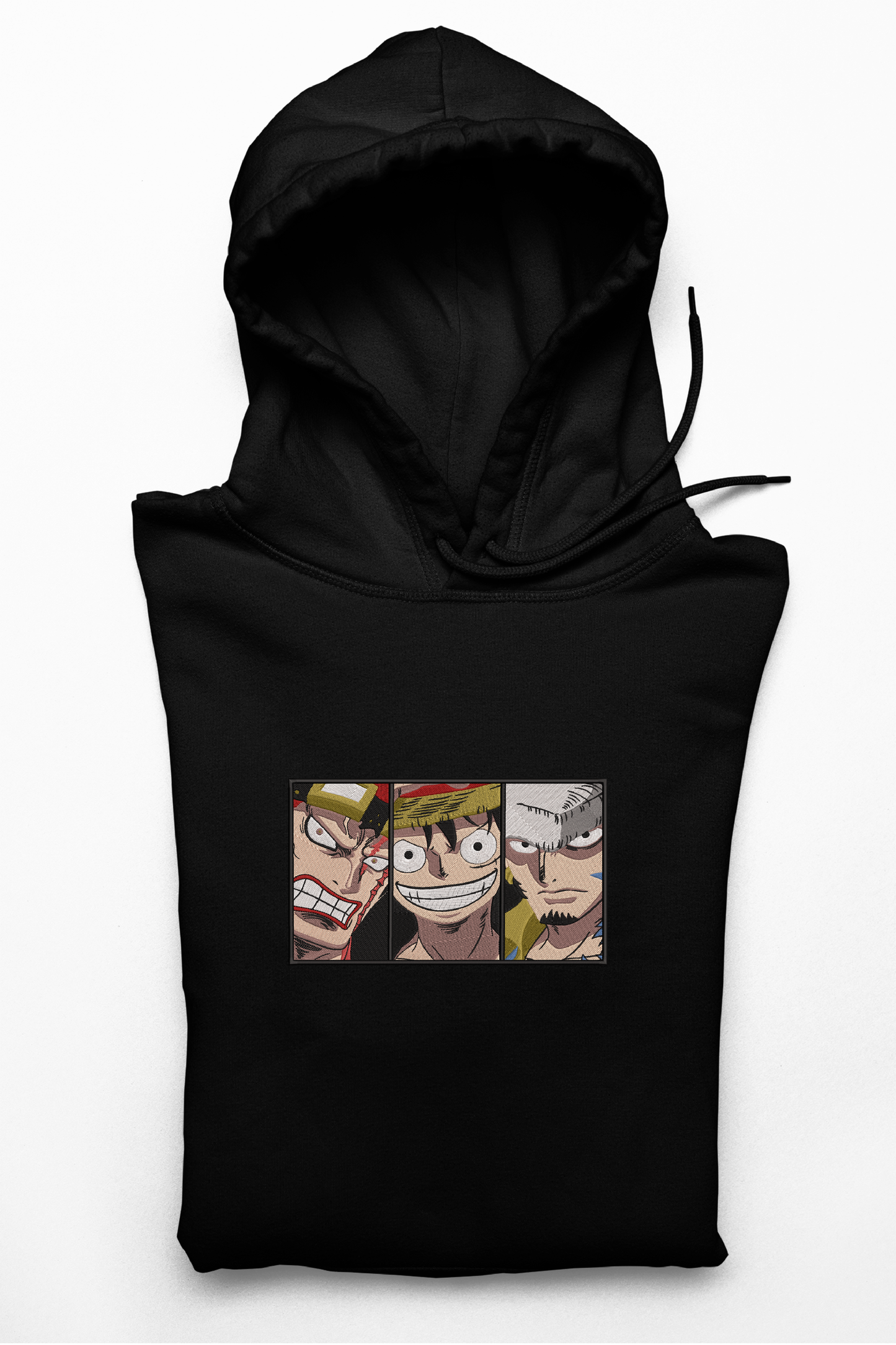 Hanorac anime brodat cu The Big 3 din One Piece