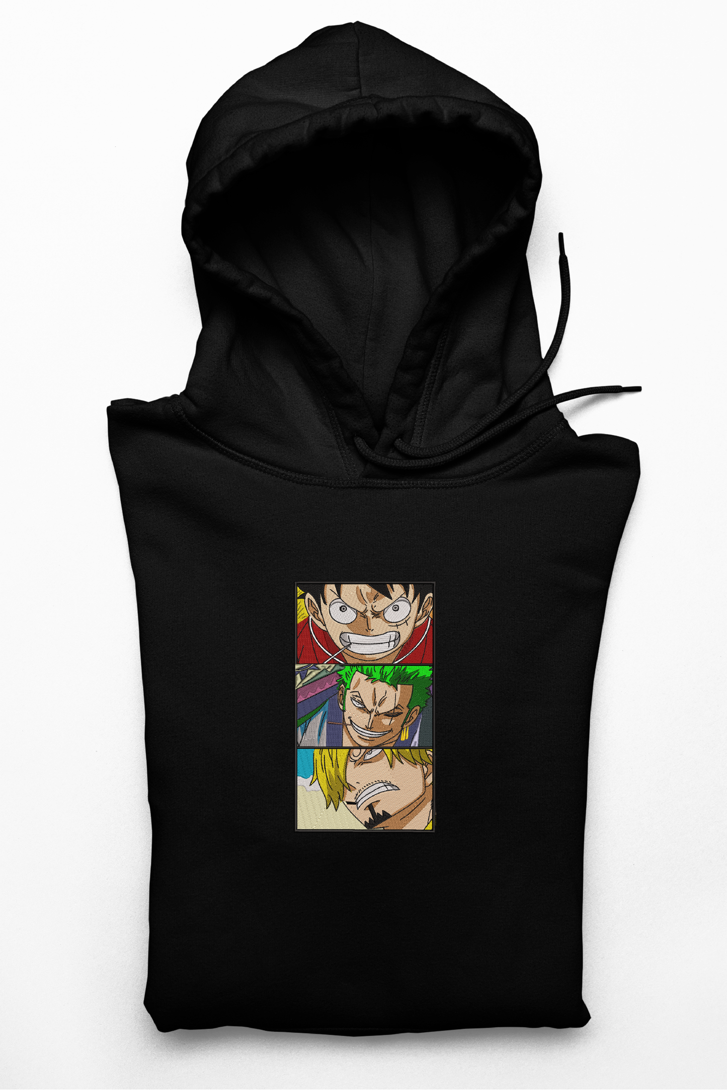 Hanorac anime brodat cu Luffy Sanji Zoro din One Piece