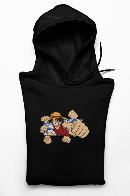 Hanorac anime brodat cu Luffy din One Piece