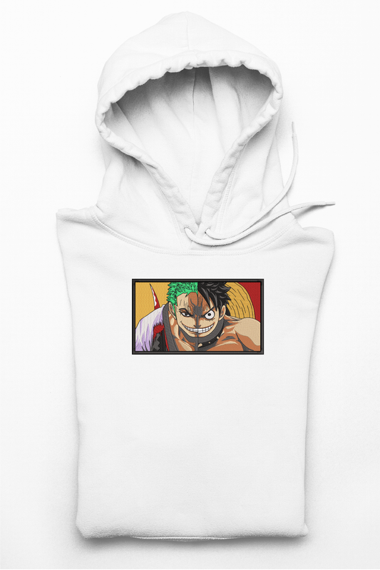 Hanorac anime brodat cu Luffy & Zoro din One Piece