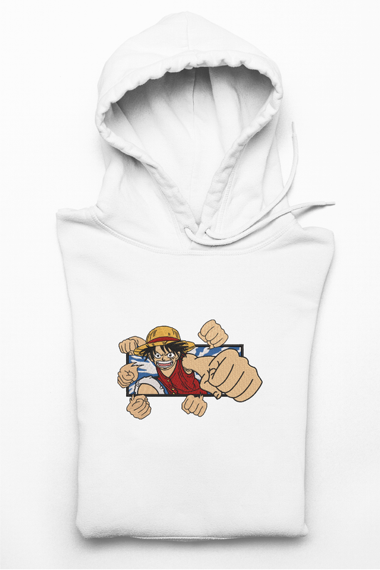 Hanorac anime brodat cu Luffy din One Piece