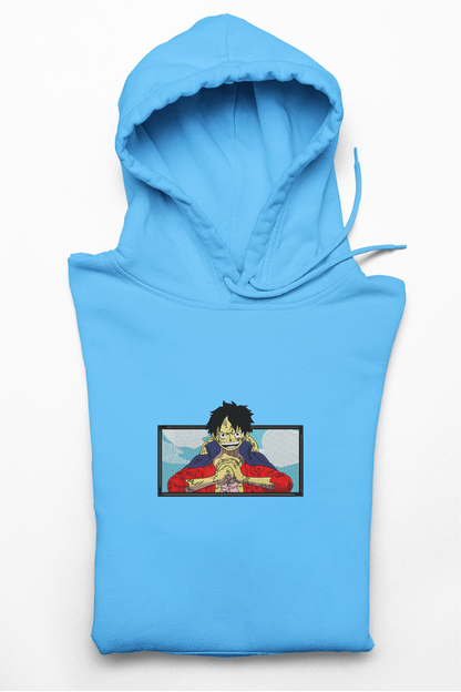 Hanorac anime brodat cu Luffy din One Piece