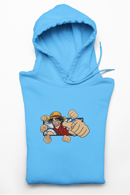 Hanorac anime brodat cu Luffy din One Piece