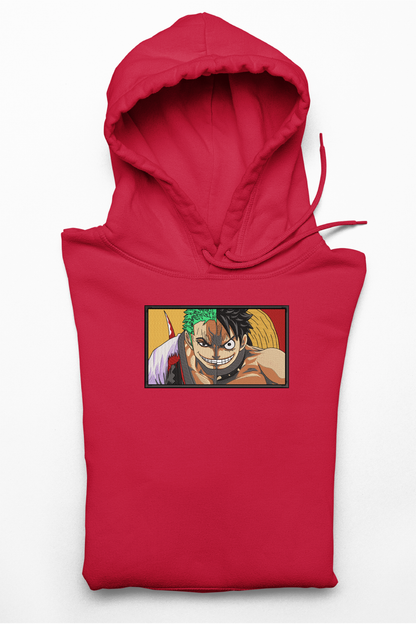 Hanorac anime brodat cu Luffy & Zoro din One Piece