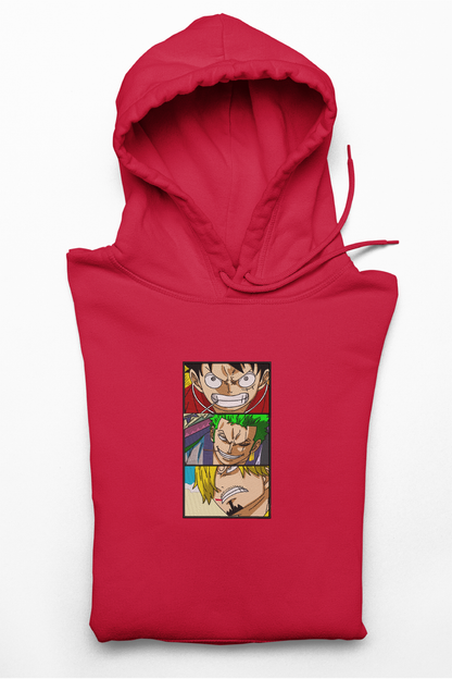 Hanorac anime brodat cu Luffy Sanji Zoro din One Piece