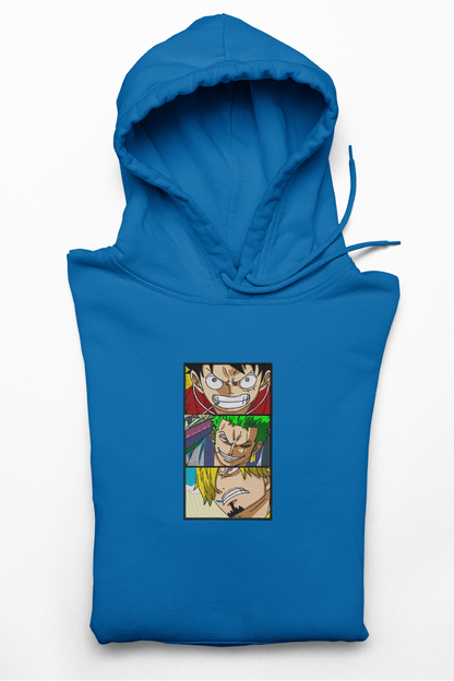Hanorac anime brodat cu Luffy Sanji Zoro din One Piece