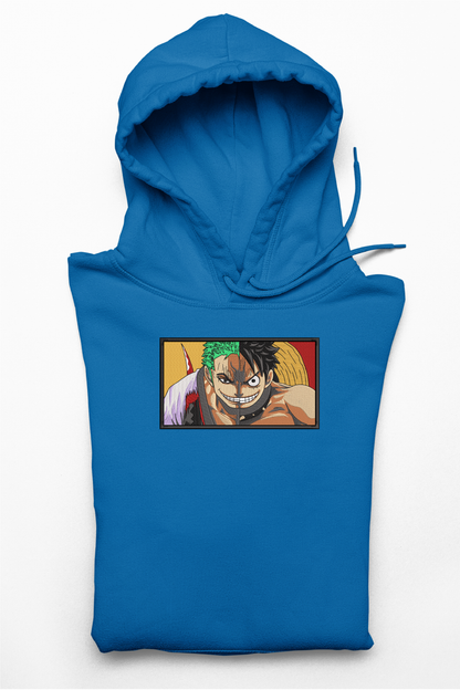 Hanorac anime brodat cu Luffy & Zoro din One Piece