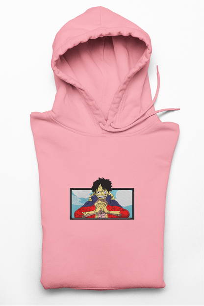 Hanorac anime brodat cu Luffy din One Piece