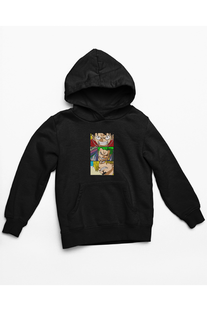 Hanorac anime brodat cu Luffy Sanji Zoro din One Piece