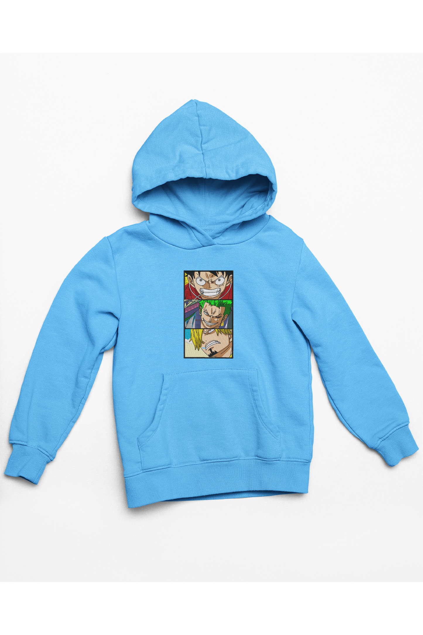 Hanorac anime brodat cu Luffy Sanji Zoro din One Piece