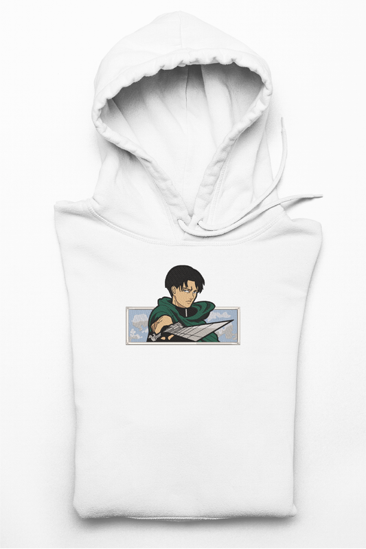 Hanorac anime brodat cu Levi v3 din Attack on Titan
