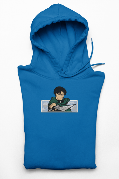 Hanorac anime brodat cu Levi v3 din Attack on Titan