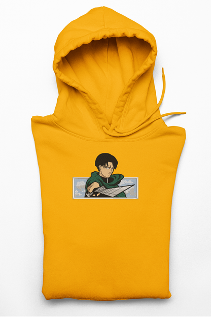 Hanorac anime brodat cu Levi v3 din Attack on Titan