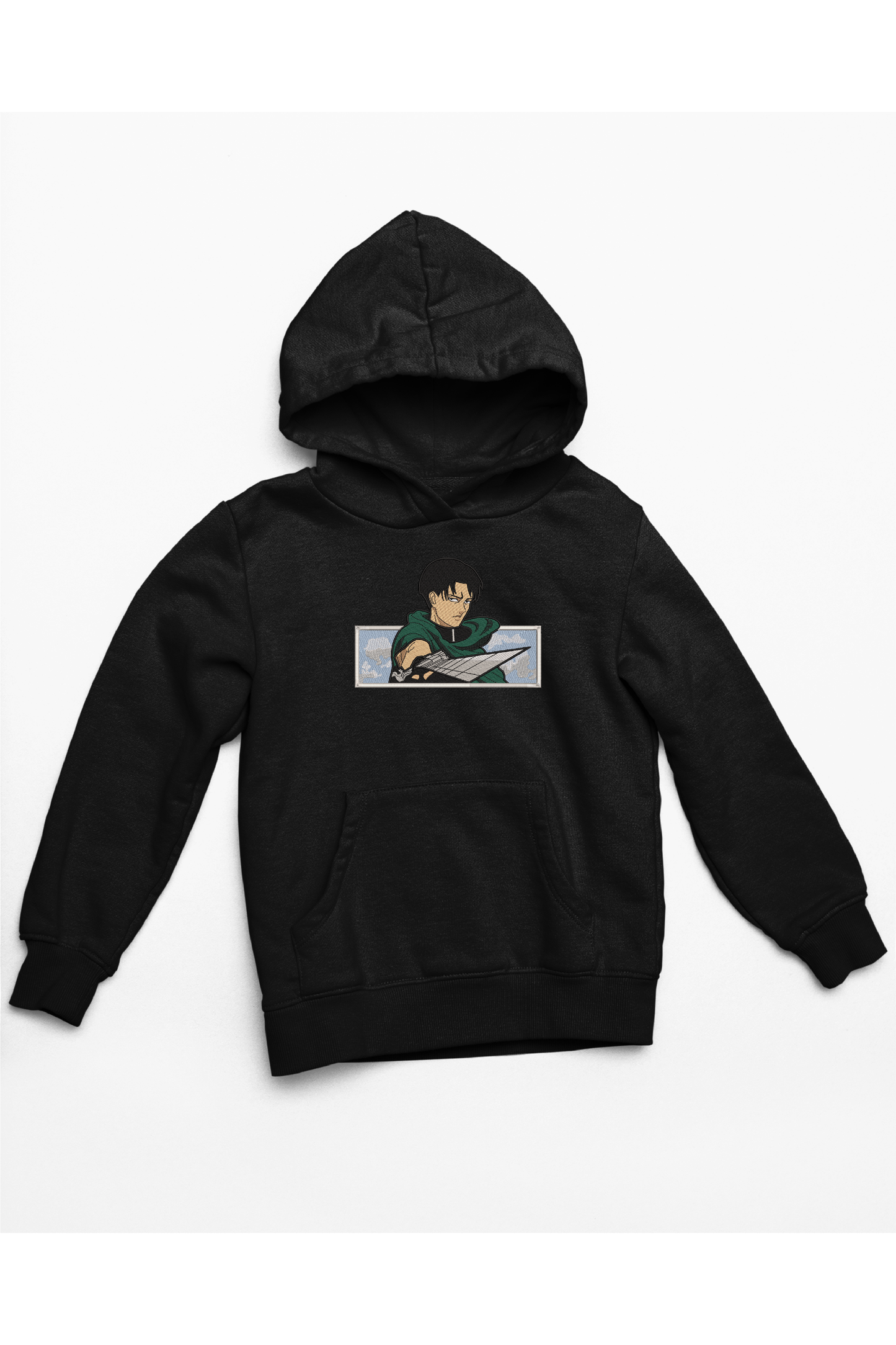 Hanorac anime brodat cu Levi v3 din Attack on Titan