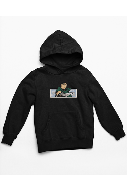 Hanorac anime brodat cu Levi v3 din Attack on Titan