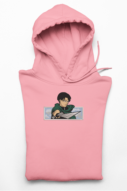 Hanorac anime brodat cu Levi v3 din Attack on Titan