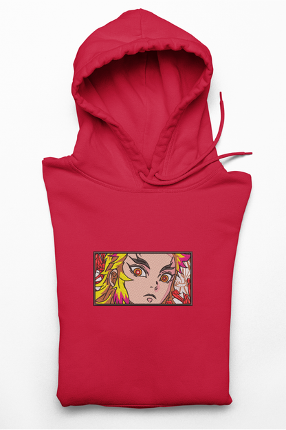 Hanorac anime brodat cu Rengoku din Demon Slayer